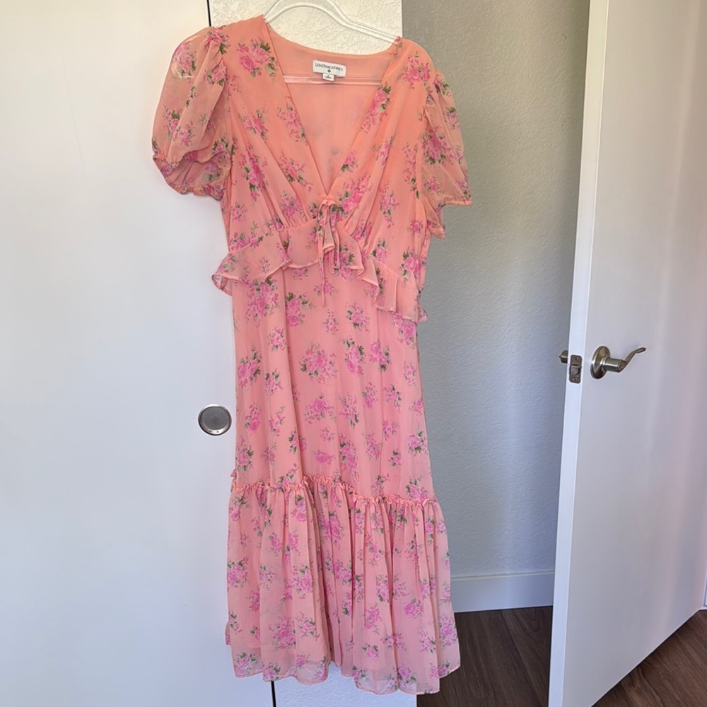 LoveShackFancy x Target Pink Floral Dress with Ruffles